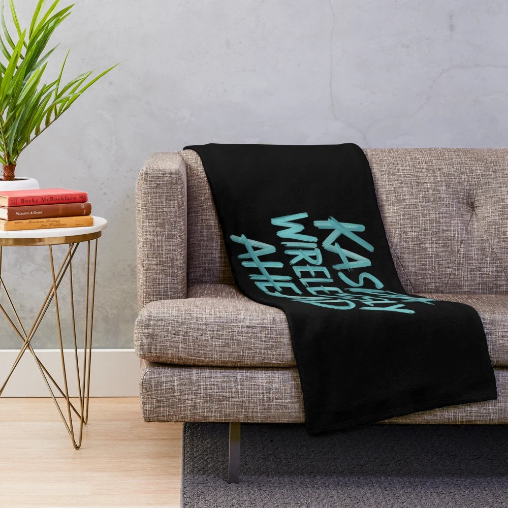 Kaspa cryptocurrency-inspired plush blanket