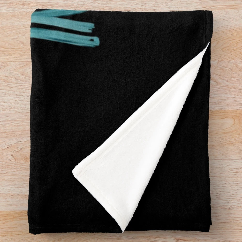 Kaspa-Inspired Crypto Plush Blanket with Blockchain and Digital Culture Motifs