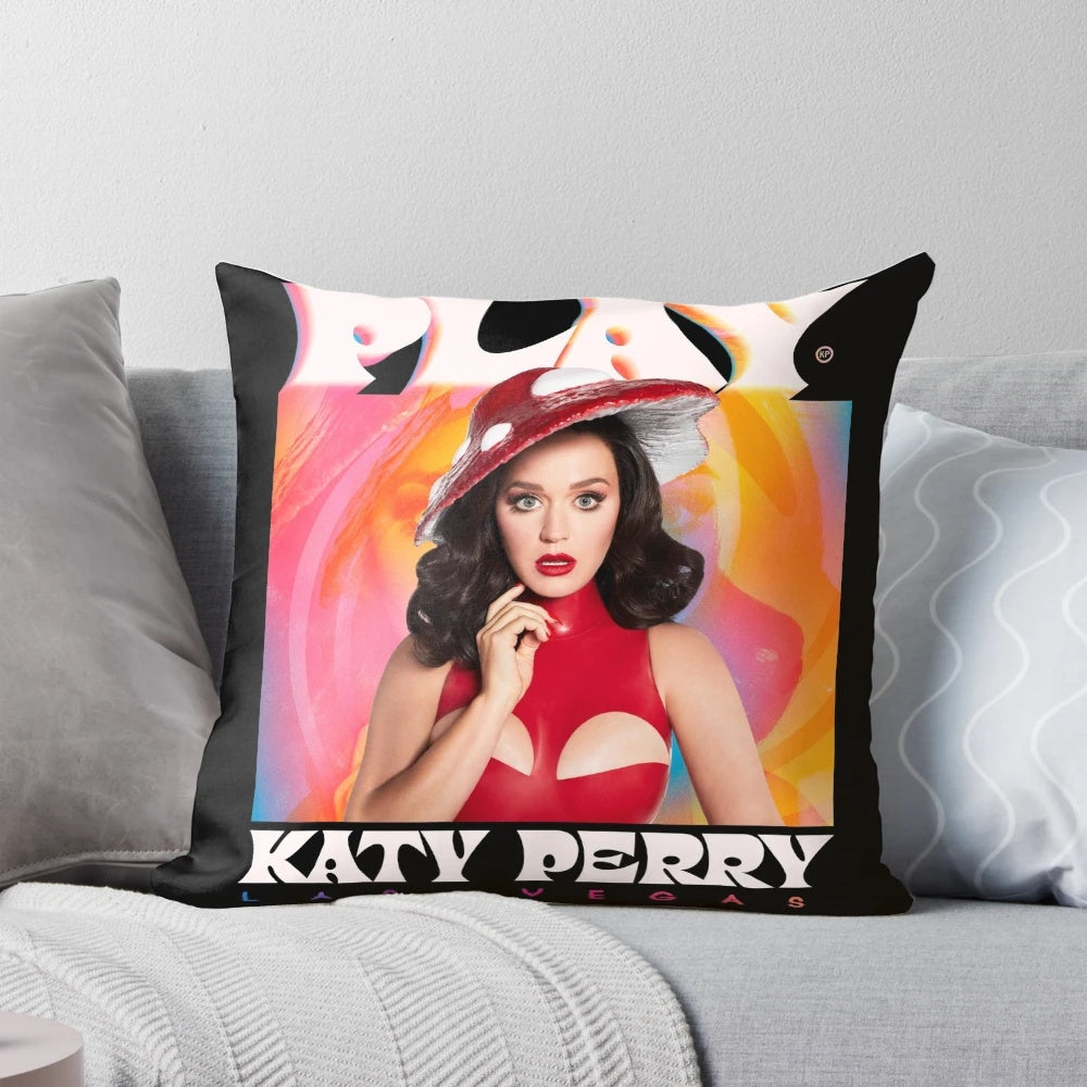 Katy Perry "Play" inspired throw pillow with vibrant pop art design