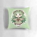 Kawaii Cute Virgo Zodiac Cartoon Pillow with Flower Crown