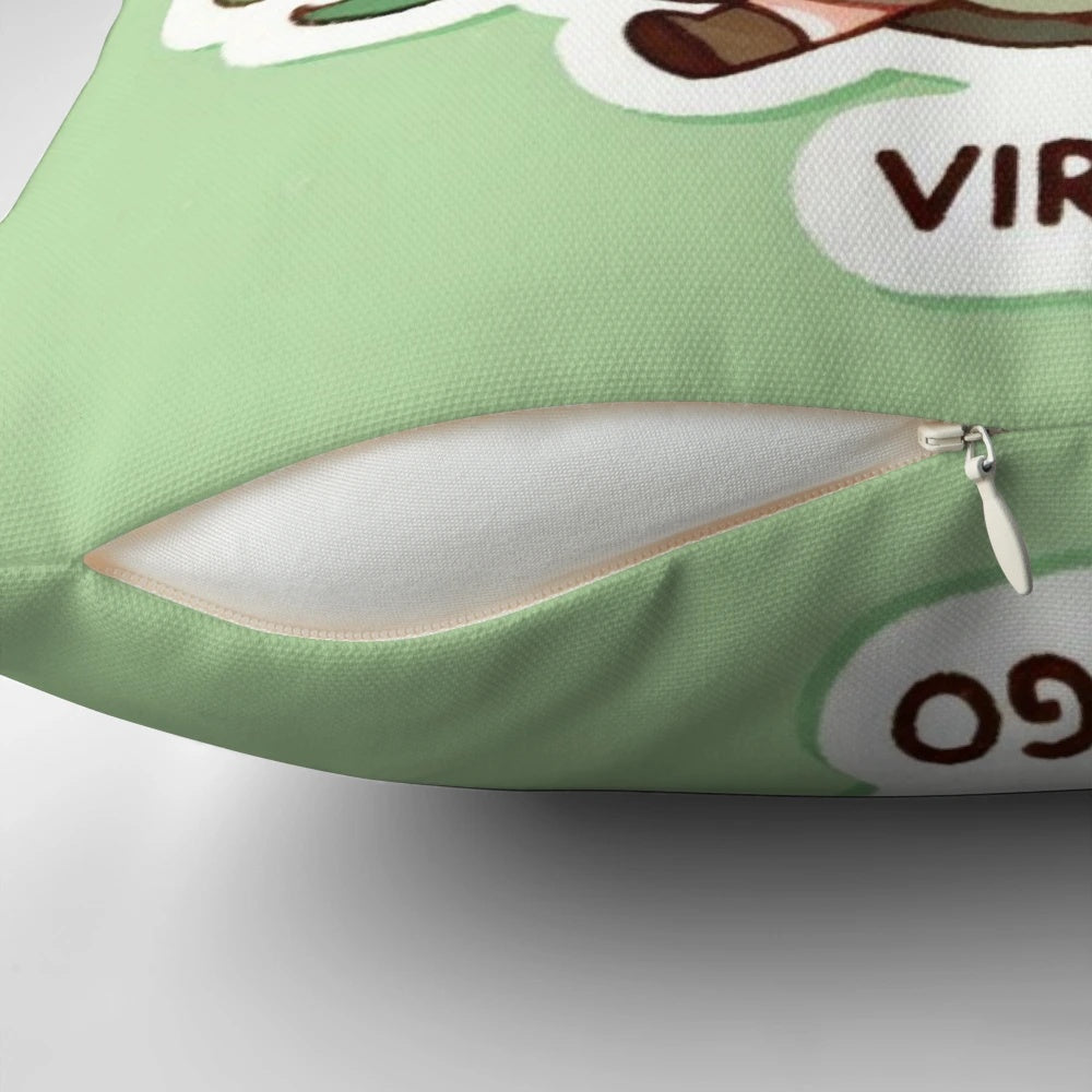 Kawaii Cute Virgo Zodiac Cartoon Pillow with Flower Crown