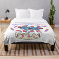 Kawaii Lilo and Stitch plush blanket with birthday design