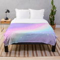 Soft and cozy kawaii plush blanket with rainbow gradient design