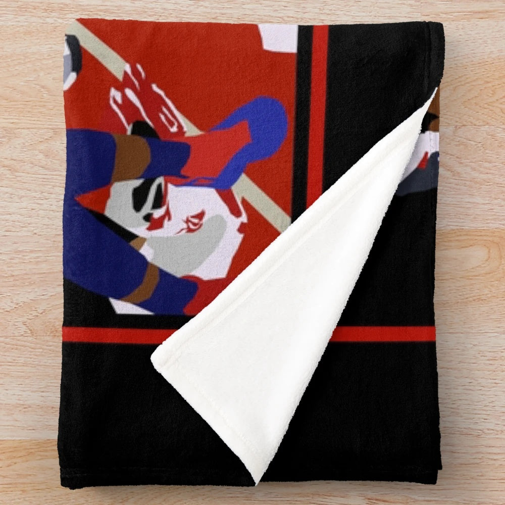 Kawhi Leonard inspired plush blanket with game winner celebration design