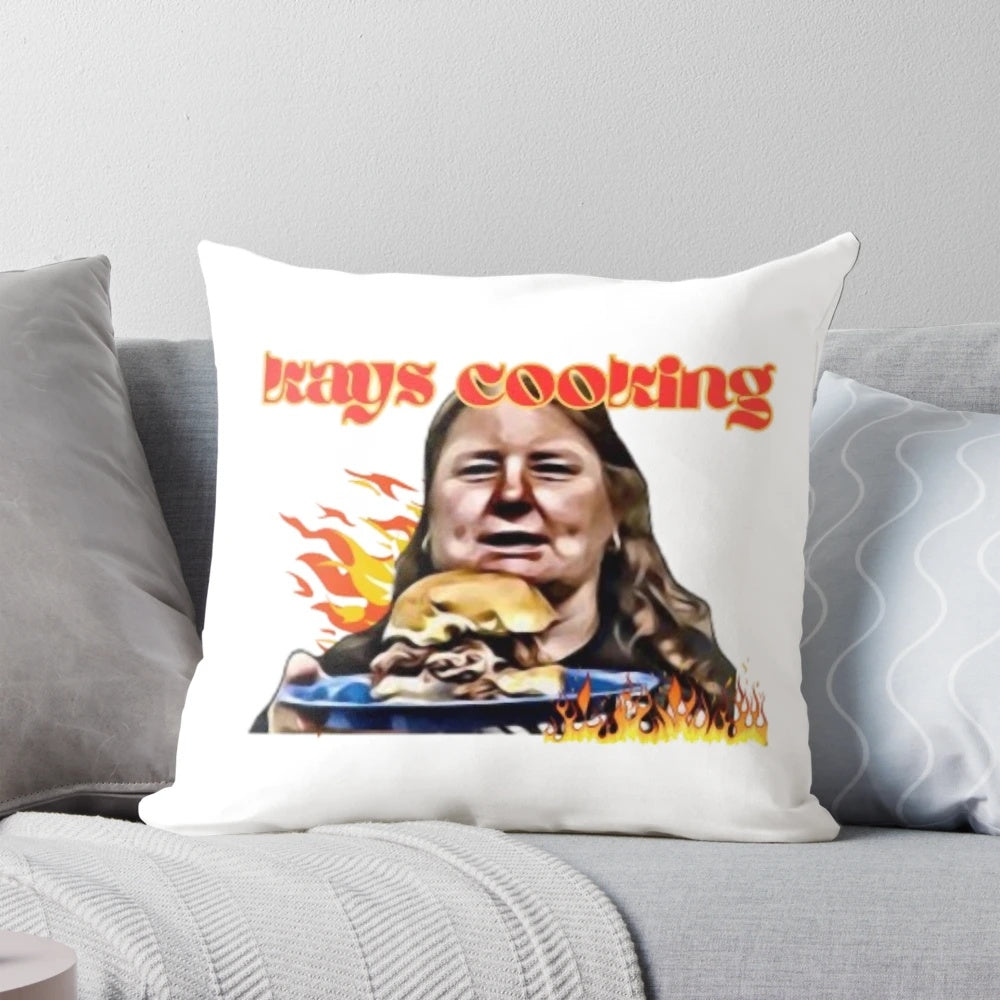 Kay's Cooking Show 'I'm Back Cooking Again' Meme Themed Decorative Pillow