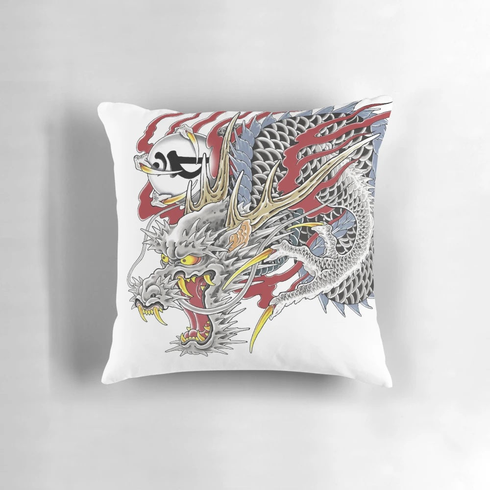 Pillow featuring the iconic dragon tattoo of Kazuma Kiryu, the protagonist of the Yakuza video game series
