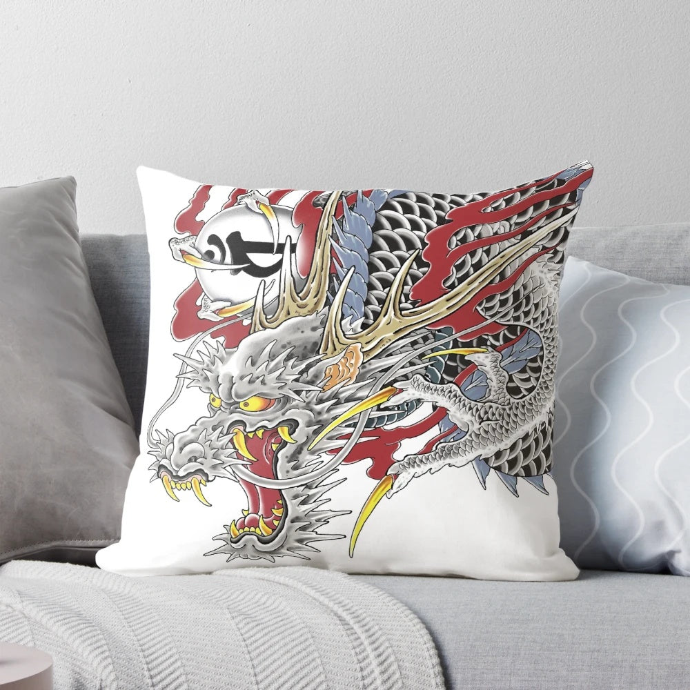 Pillow featuring the iconic dragon tattoo of Kazuma Kiryu, the protagonist of the Yakuza video game series