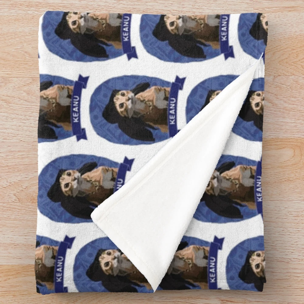 Keanu - Cats of Cinema inspired plush blanket featuring movie-themed cat designs
