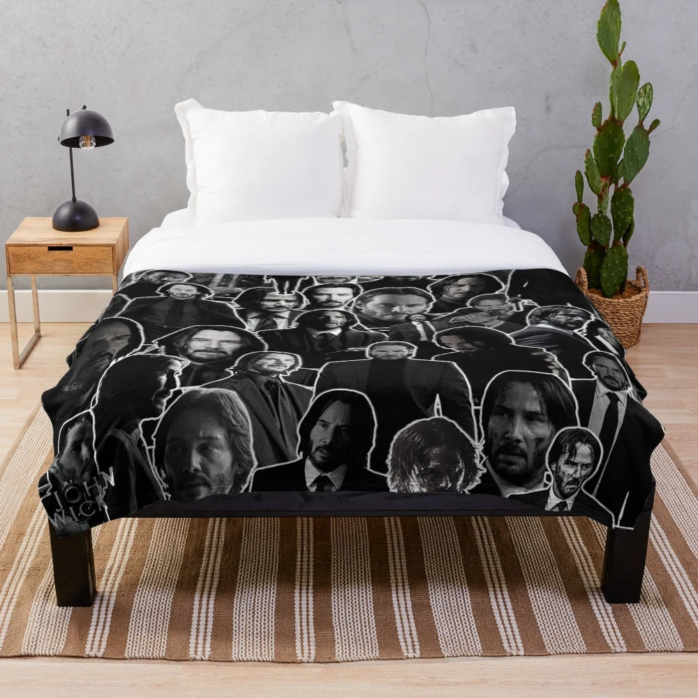 Keanu Reeves Collage Art Plush Blanket
