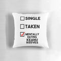 Keanu Reeves dating pillow with Cyberpunk and Toy Story design