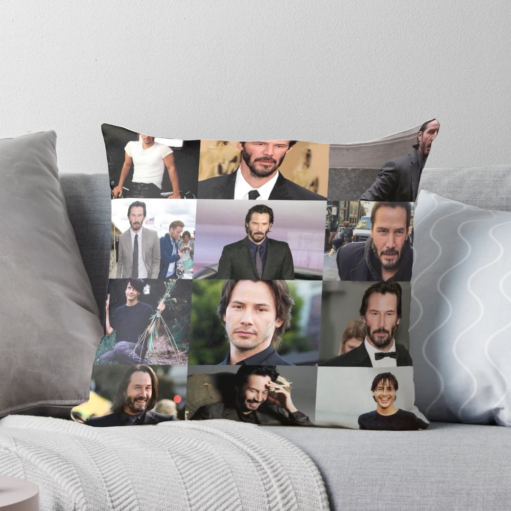 Keanu Reeves Inspired Collage Pillow