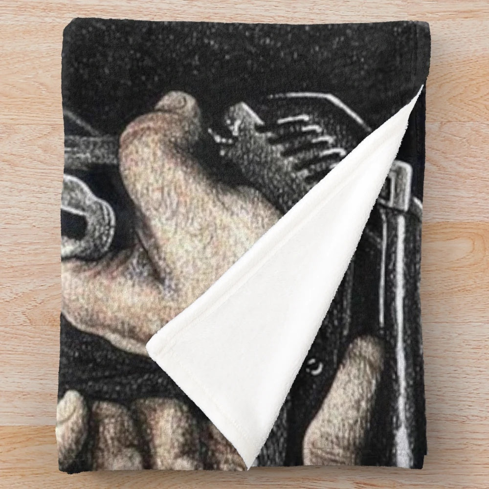 Keanu Reeves-inspired plush blanket with John Wick design
