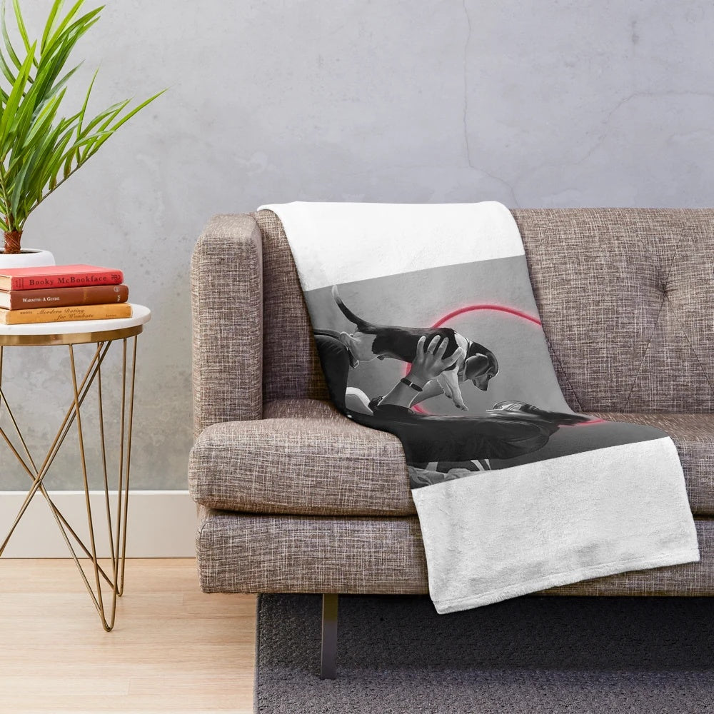 Keanu Reeves inspired plush blanket featuring John Wick Halloween and Christmas designs