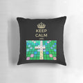 Cozy scrabble-themed throw pillow with "Keep Calm and Play Scrabble" text for game room or office decor.