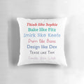 Keeper of the Lost Cities inspired pillow with characters Biana, Fitz, Sophie, Keefe, and more