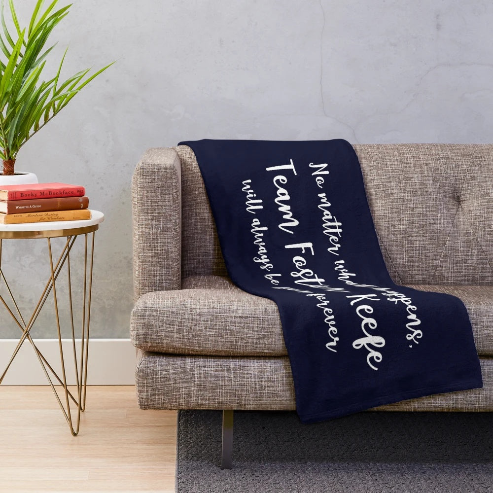 Keeper of the Lost Cities themed plush blanket with a minimalist, inspirational quote design