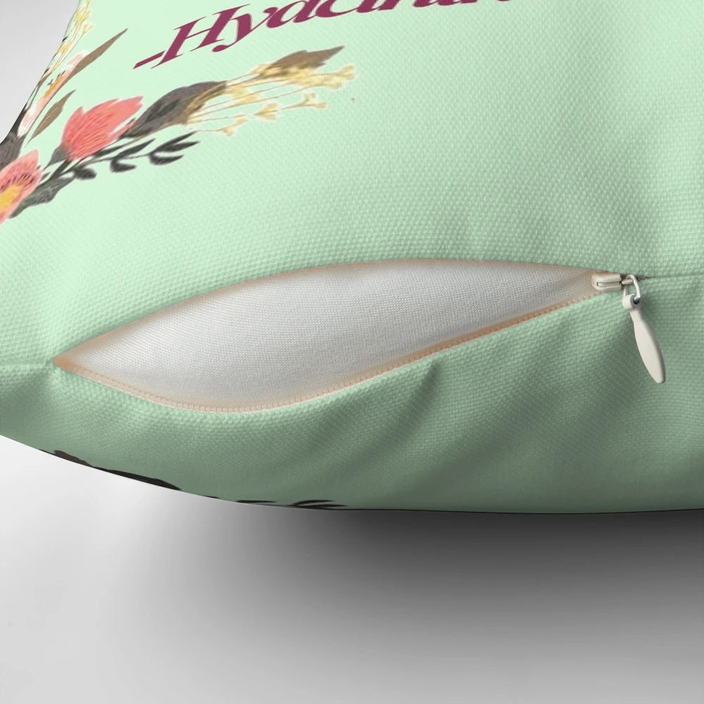 Hyacinth Bucket Quotes Pillow - A humorous home decor item featuring iconic quotes from the British comedy series "Keeping Up Appearances"
