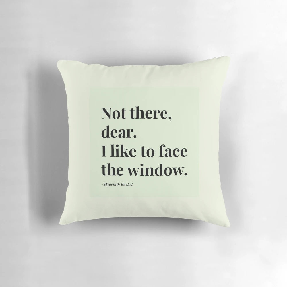 Hyacinth Bucket sitcom comedy humor pillow with bouquet design