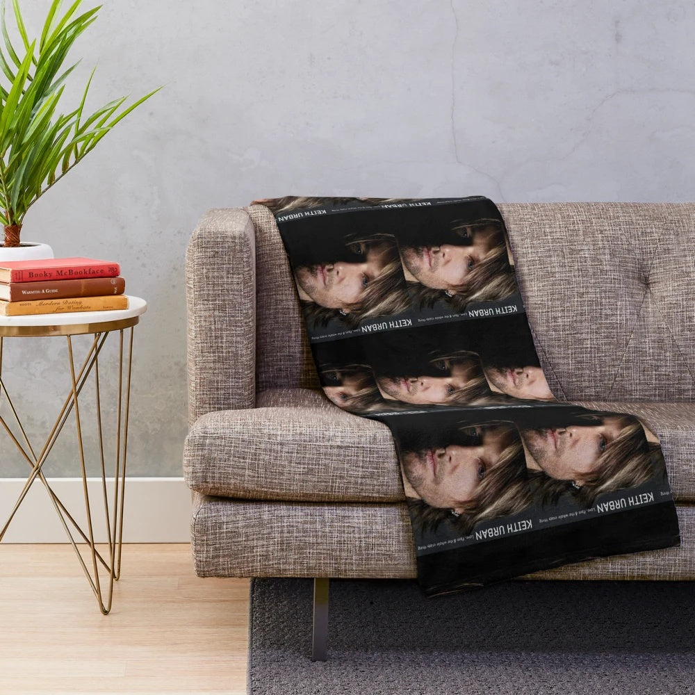 Keith Urban-inspired plush blanket with tour graphics