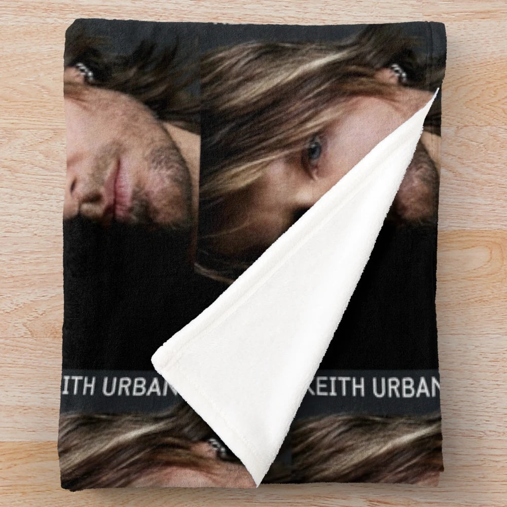 Keith Urban-inspired plush blanket with tour graphics