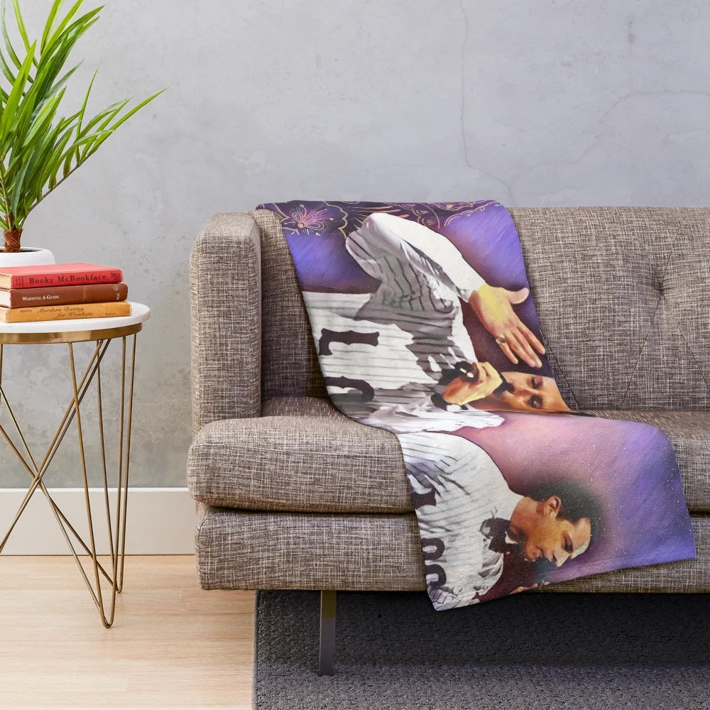 Plush blanket with Kendall Roy rapping design for Succession TV series fans