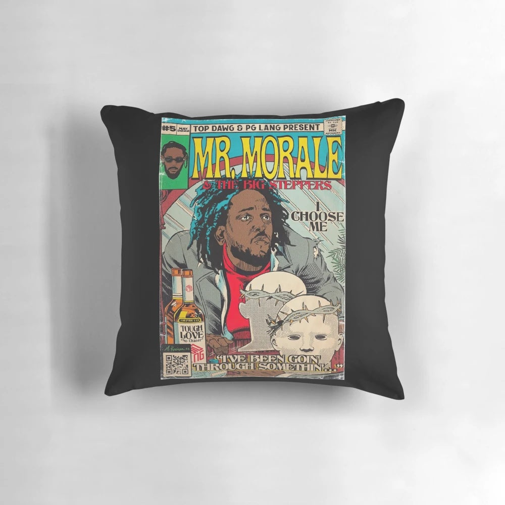 Kendrick Lamar "Mr. Morale & The Big Steppers" album inspired pillow with "I Choose Me, I've Been Goin' Through Somethin'" quote