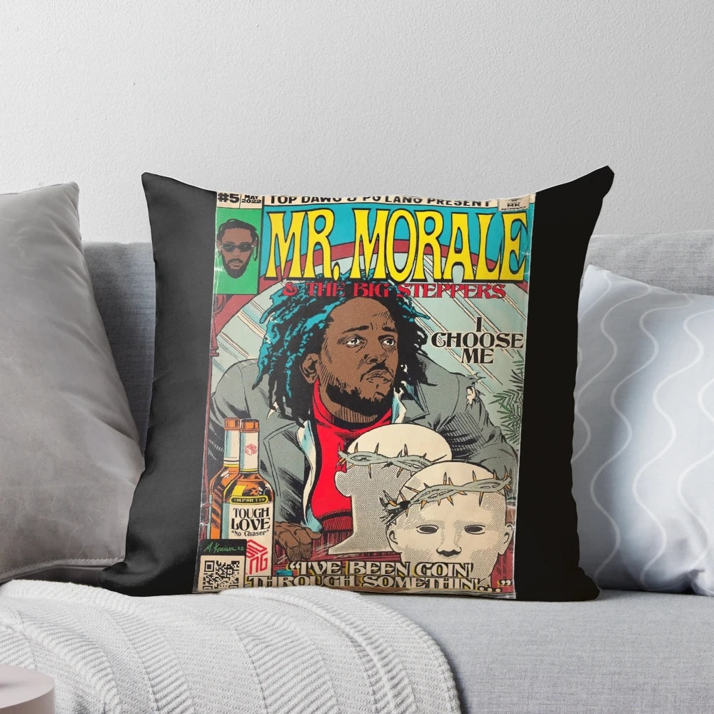 Kendrick Lamar "Mr. Morale & The Big Steppers" album inspired pillow with "I Choose Me, I've Been Goin' Through Somethin'" quote