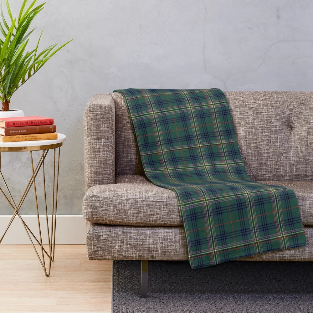 Kennedy clan tartan plush blanket featuring the iconic Scottish tartan design