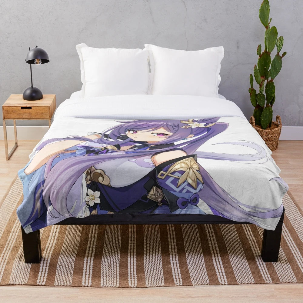 Keqing Genshin Impact Plush Blanket