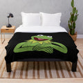Kermit the Frog inspired plush blanket with retro Muppets design