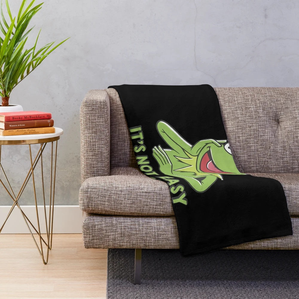 Kermit the Frog plush blanket with meme-inspired design