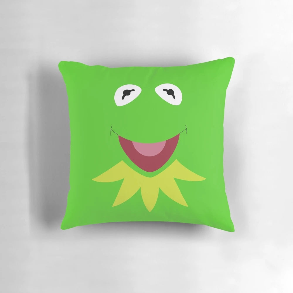 Soft, cuddly Kermit the Frog plush pillow with a vibrant, playful design