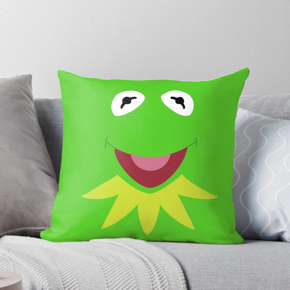 Soft, cuddly Kermit the Frog plush pillow with a vibrant, playful design