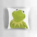 Kermit the Frog plush pillow in a vibrant green color