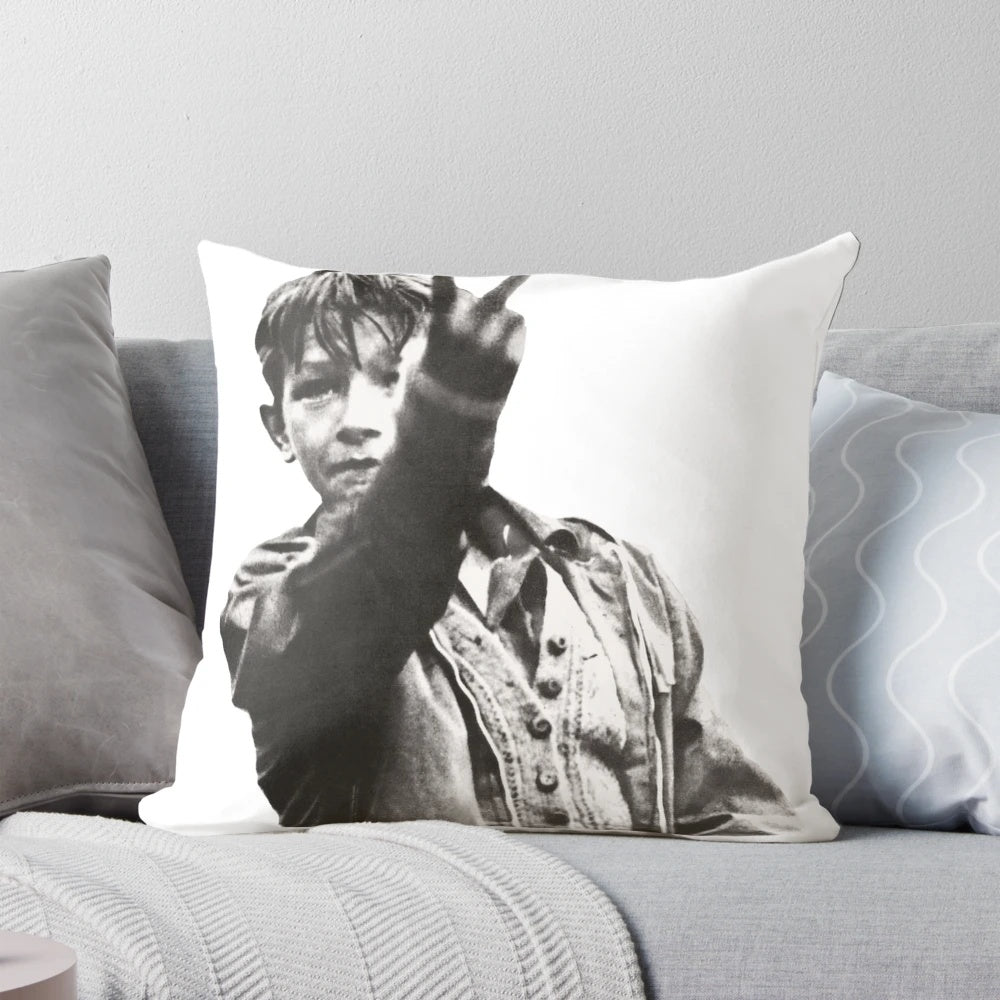 Pillow featuring the character Billy from the Ken Loach film Kes