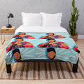 Soft and cozy plush blanket with Khalid-inspired design