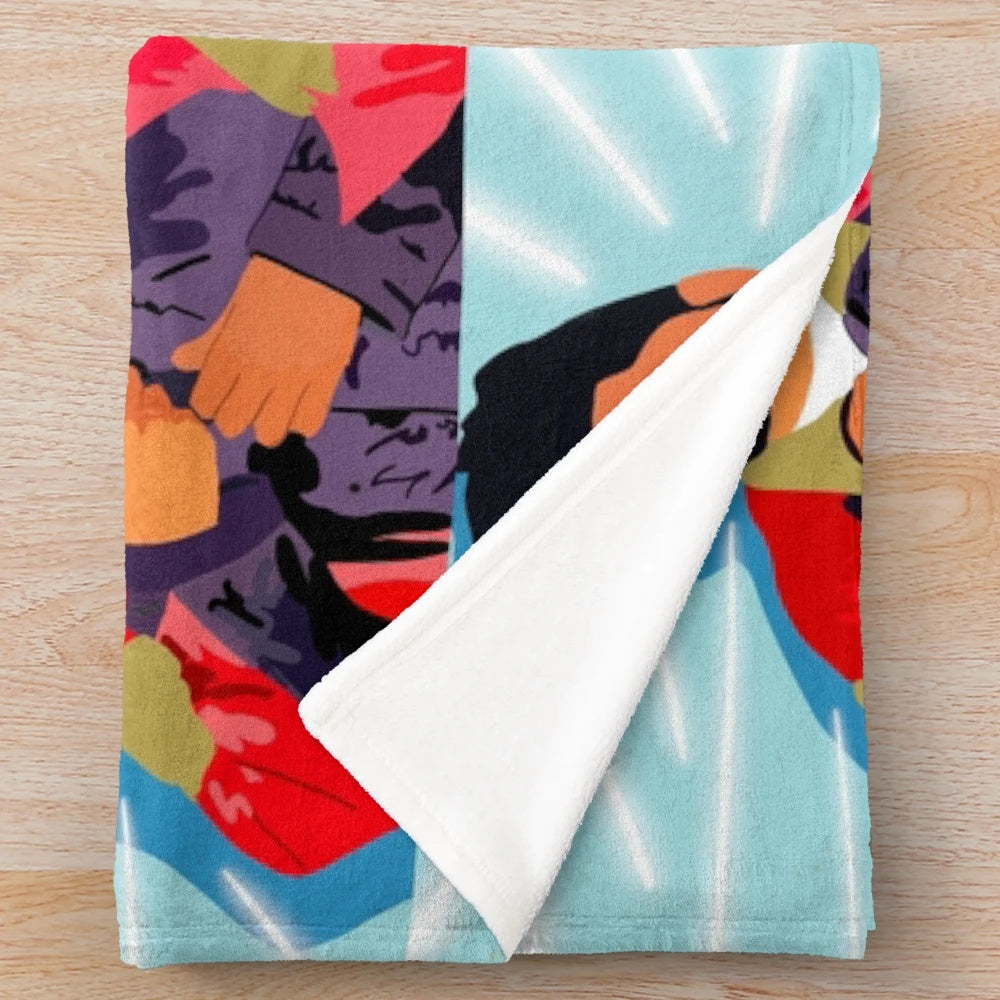 Soft and cozy plush blanket with Khalid-inspired design