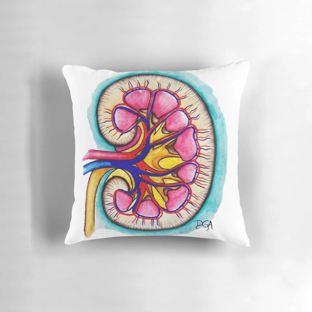 Kidney-shaped memory foam pillow for comfort and renal support