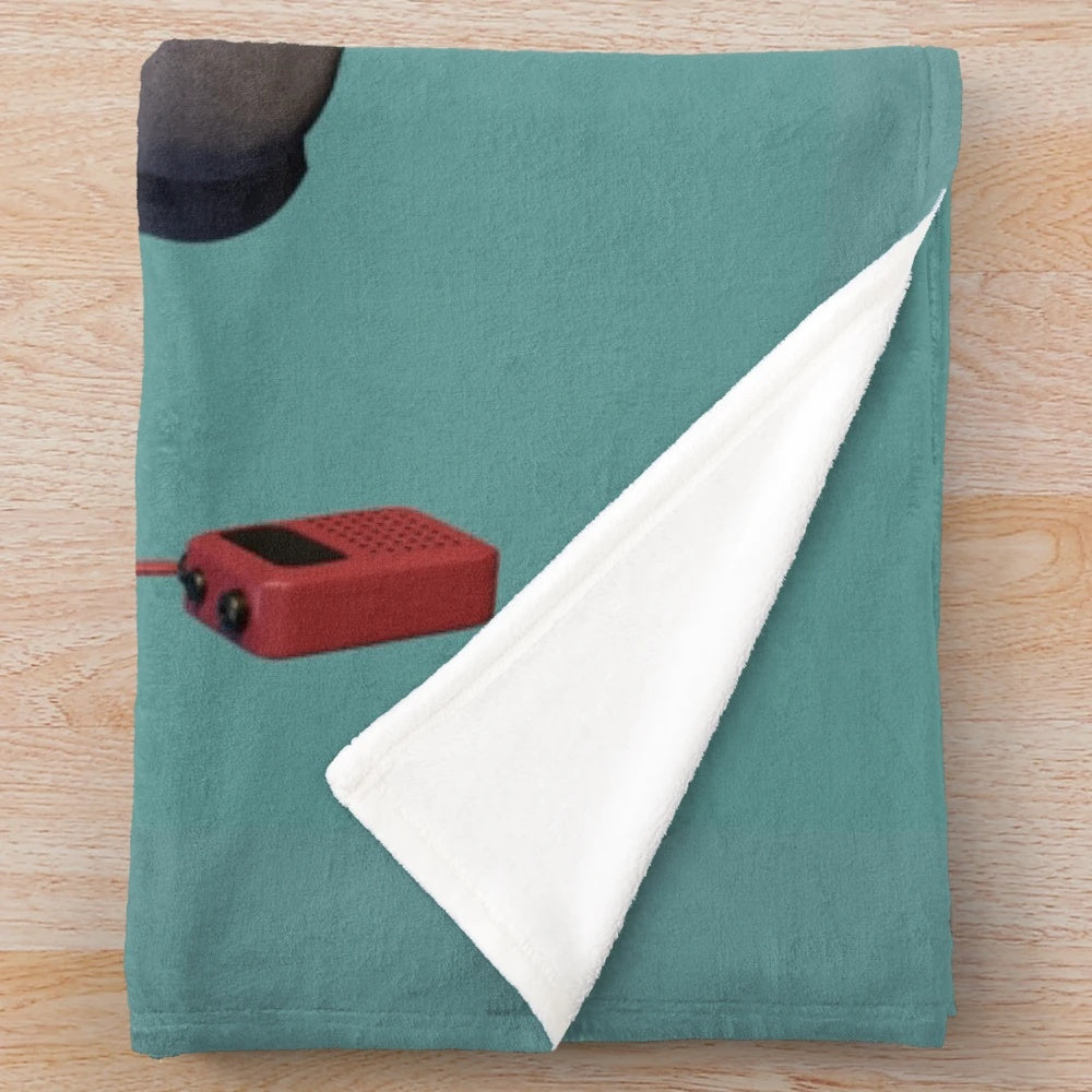 Kiki's Delivery Service inspired plush blanket featuring a cute black cat design