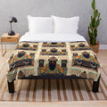 Kilim patterned plush blanket for modern home decor