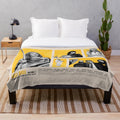 Kill Bill inspired plush blanket featuring movie poster artwork