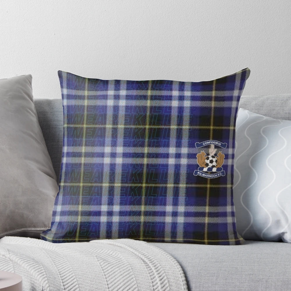 Killie Football Club Tartan Pillow featuring the iconic Scottish club's colors and design
