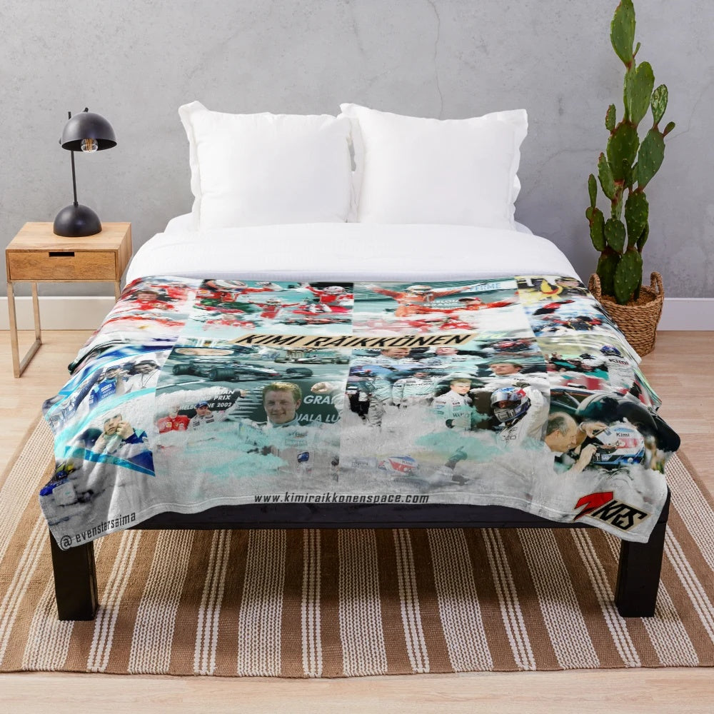 Kimi Raikkonen Formula One Inspired Plush Blanket