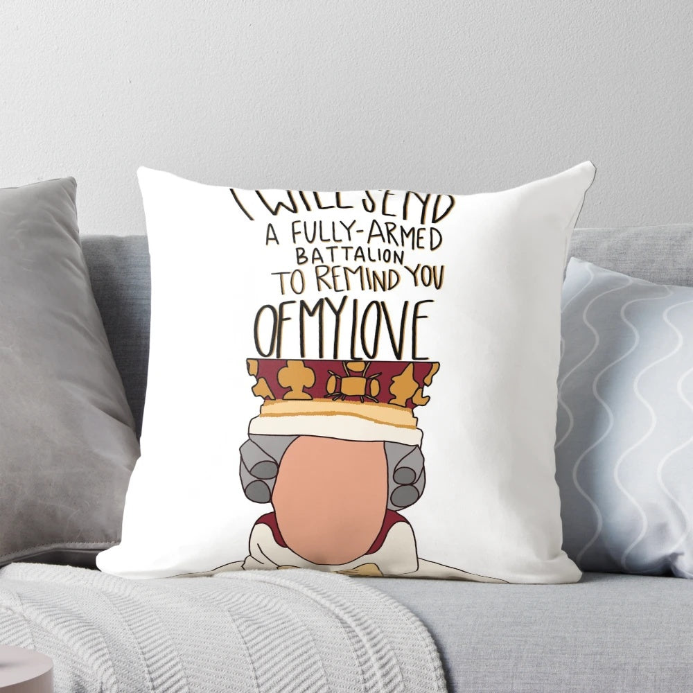 "King George Pillow featuring the character from the hit Broadway musical Hamilton"