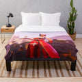 Kiriko Takemura inspired plush blanket with anime-style design