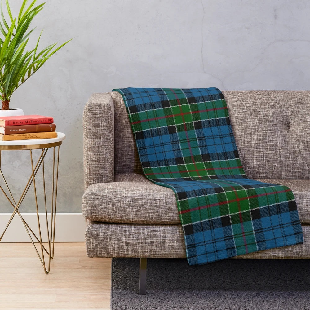 Kirkpatrick tartan inspired plush blanket with scottish heritage design