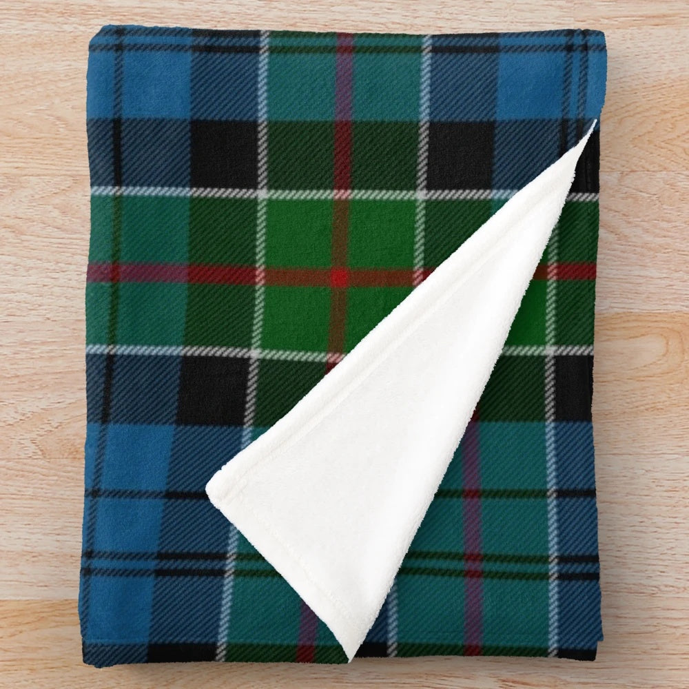 Kirkpatrick tartan inspired plush blanket with scottish heritage design