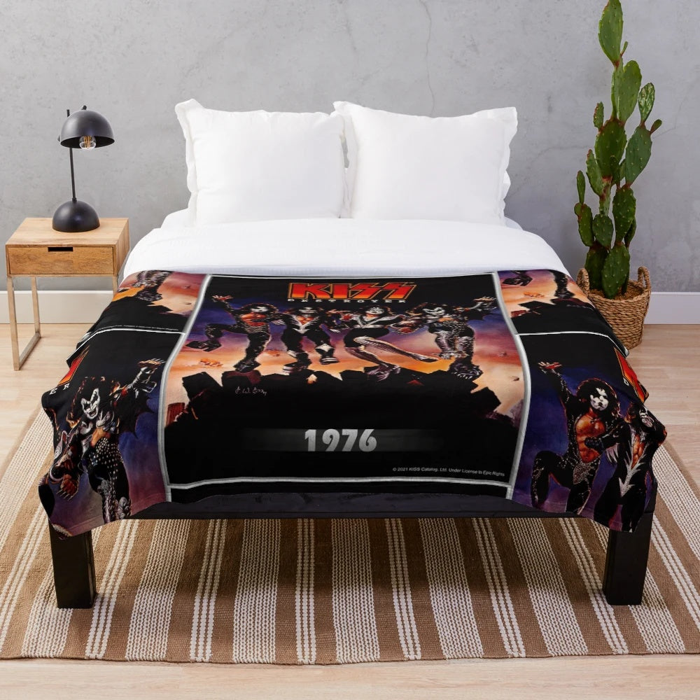 KISS Destroyer 1976 Inspired Plush Blanket