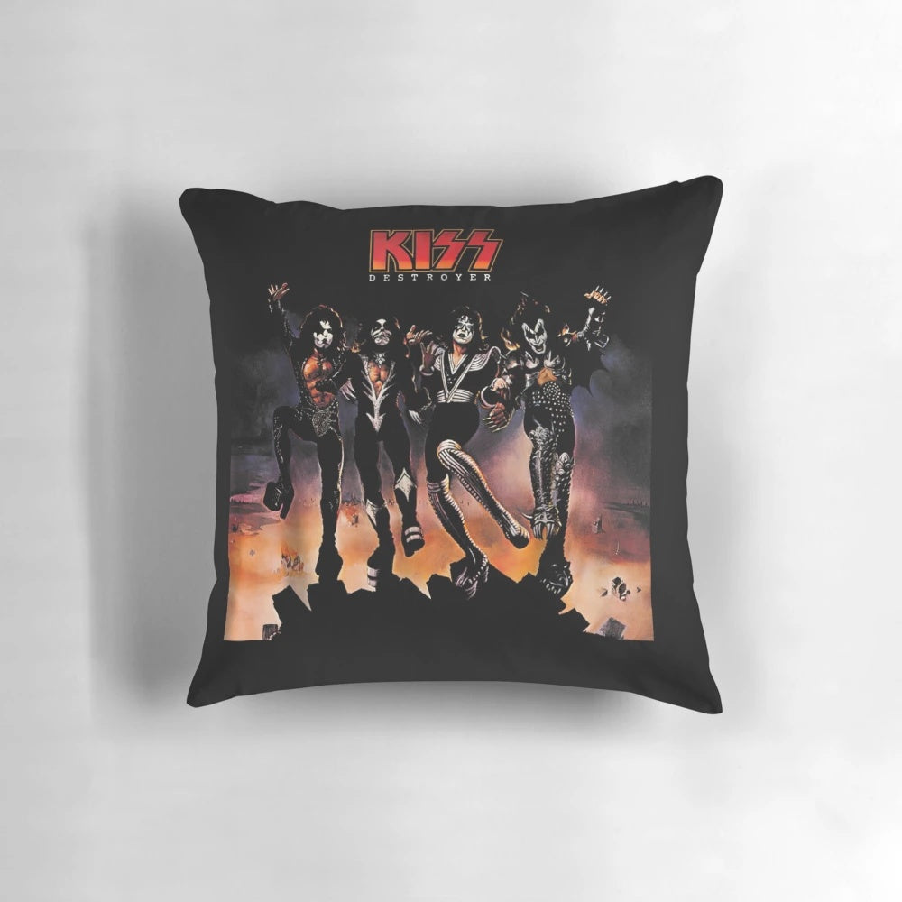 Kiss Destroyer Album Inspired Pillow with Band Logo
