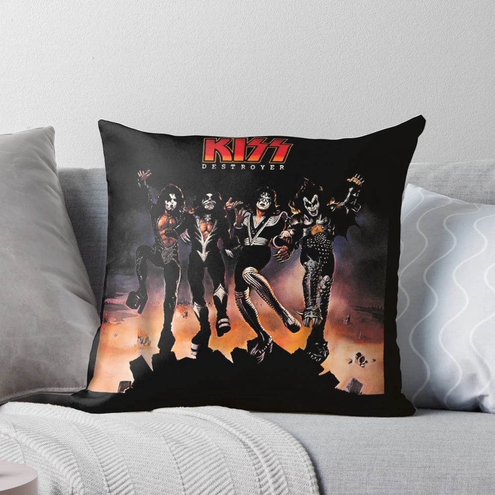 Kiss Destroyer Album Inspired Pillow with Band Logo